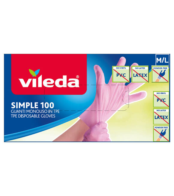 Simple rukavice M/L 100 ks VILEDA 170902
