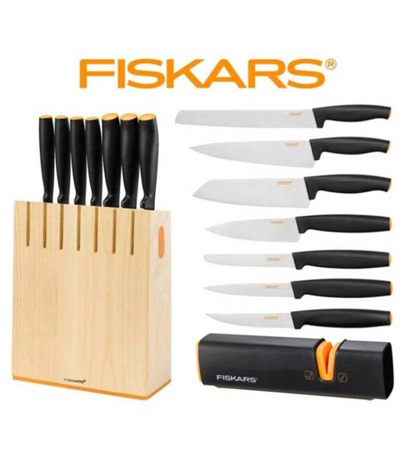 Functional Form blok se sedmi nožmi 1018781 + Fiskars ostrič Edge 978700 Roll-Sharp