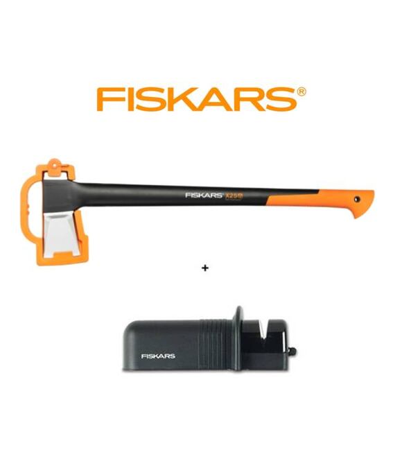 Fiskars sekera X25 + ostrič Fiskars Solid - nový