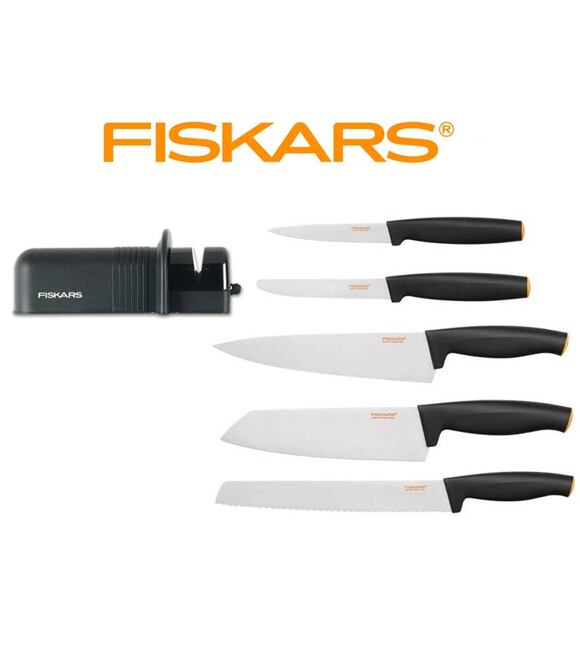 SET štartovací set 5 ks Fiskars Functional Form a ostrič sekier a nožov Fiskars 1014201 + 120005